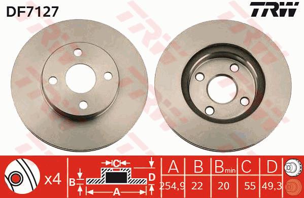 Tarcza hamulcowa TRW DF7127