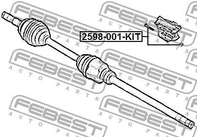 Sworzeń osi, półoż napędowa FEBEST 2598-001-KIT