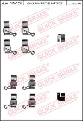 Zestaw akcesoriów montażowych  klocków hamulcowych QUICK BRAKE 109-1238