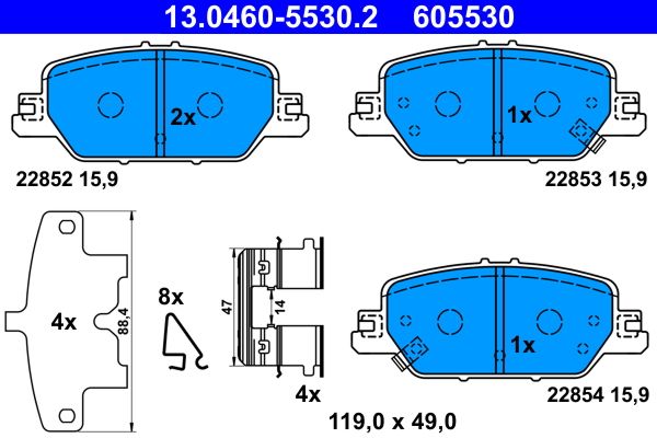 Klocki hamulcowe ATE 13.0460-5530.2