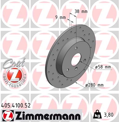 Tarcza hamulcowa ZIMMERMANN 405.4100.52