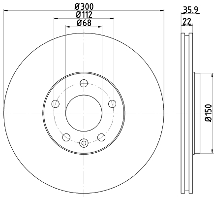 Tarcza hamulcowa HELLA 8DD 355 128-391
