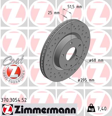 Tarcza hamulcowa ZIMMERMANN 370.3054.52