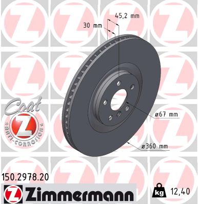 Tarcza hamulcowa ZIMMERMANN 150.2978.20