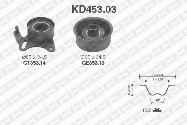 Zestaw paska rozrządu SNR KD453.03