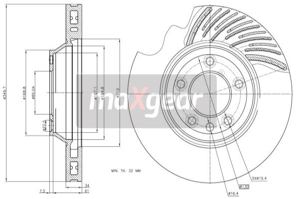 Tarcza hamulcowa MAXGEAR 19-1836