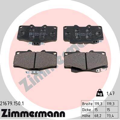 Klocki hamulcowe ZIMMERMANN 21679.150.1