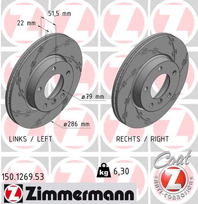 Tarcza hamulcowa ZIMMERMANN 150.1269.53