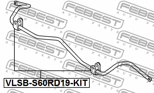 Guma stabilizatora FEBEST VLSB-S60RD19-KIT