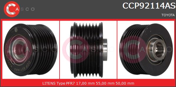 Koło pasowe alternatora CASCO CCP92114AS