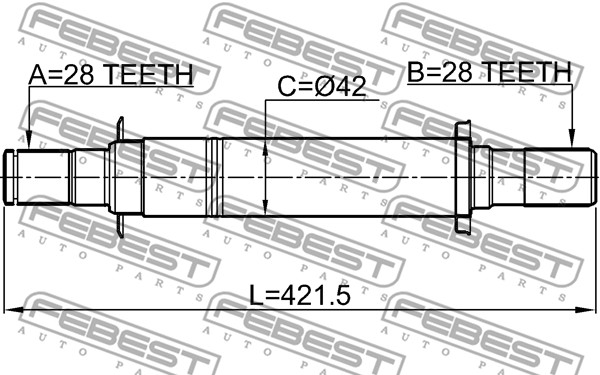 Półoś napędowa FEBEST 1212-CM10AT2WD