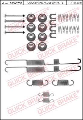 Zestaw dodatków do szczęk hamulcowych QUICK BRAKE 105-0733