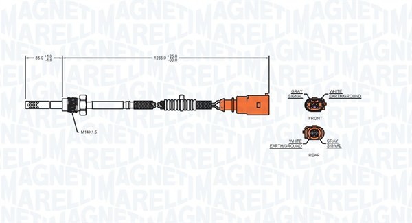 Czujnik  temperatury spalin MAGNETI MARELLI 172000153010