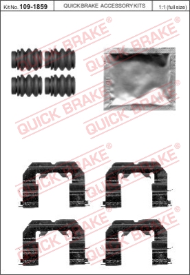 Zestaw akcesoriów montażowych  klocków hamulcowych QUICK BRAKE 109-1859