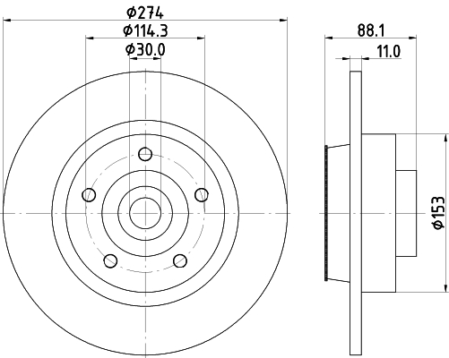 Tarcza hamulcowa HELLA 8DD 355 117-351