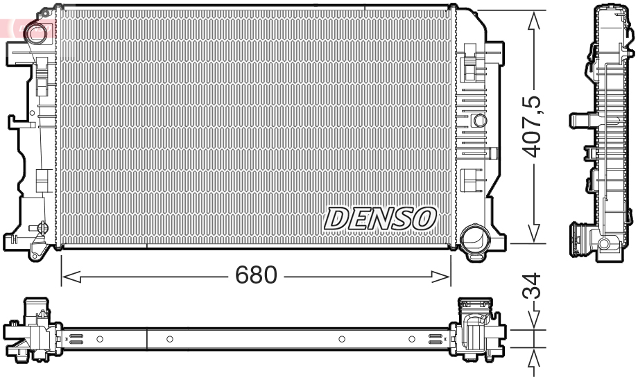 Chłodnica, układ chłodzenia silnika DENSO DRM32053