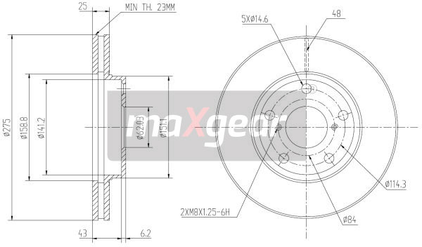 Tarcza hamulcowa MAXGEAR 19-0973