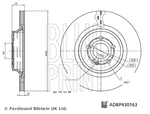 Tarcza hamulcowa BLUE PRINT ADBP430163