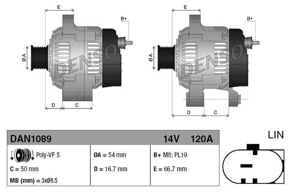 Alternator DENSO DAN1089