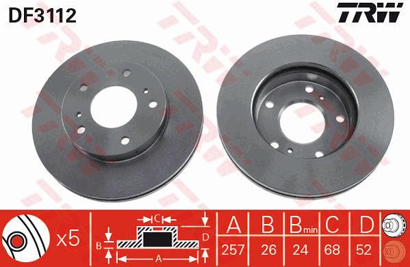Tarcza hamulcowa TRW DF3112