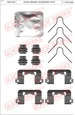 Zestaw akcesoriów montażowych  klocków hamulcowych QUICK BRAKE 109-0105