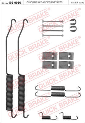 Zestaw dodatków do szczęk hamulcowych QUICK BRAKE 105-0036