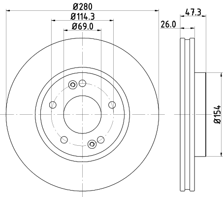 Tarcza hamulcowa HELLA 8DD 355 129-711