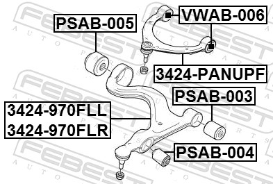 Wahacz, zawieszenie koła FEBEST 3424-970FLL