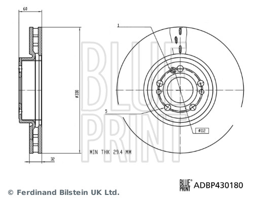 Tarcza hamulcowa BLUE PRINT ADBP430180