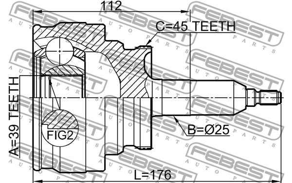 Przegub wału FEBEST 2110-F150