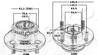 Piasta koła JAPKO 421039