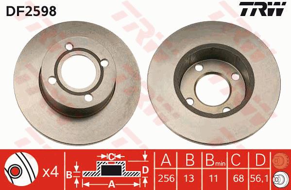 Tarcza hamulcowa TRW DF2598