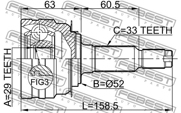 Przegub FEBEST 1110-J150