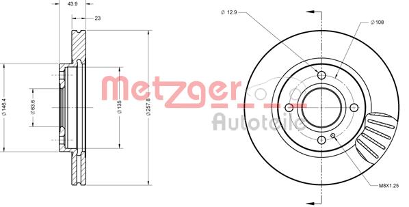 Tarcza hamulcowa METZGER 6110074