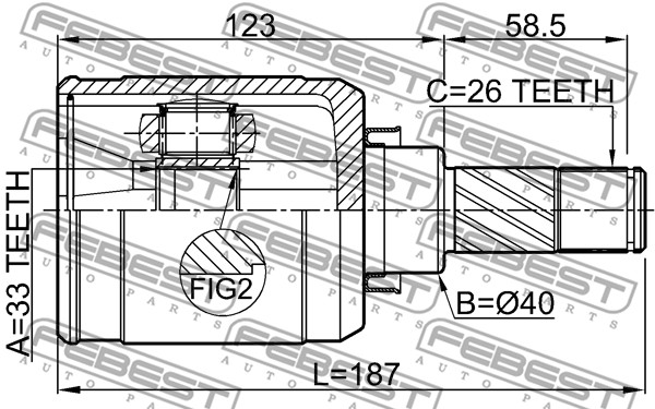 Przegub FEBEST 0211-J10F6LH