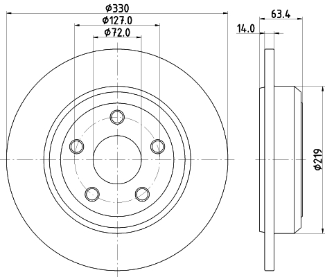 Tarcza hamulcowa HELLA PAGID 8DD 355 122-671