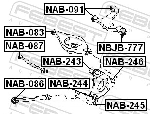 Zestaw naprawczy, przegub nośny/prowadzący FEBEST NBJB-777