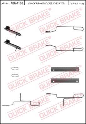 Zestaw akcesoriów montażowych  klocków hamulcowych QUICK BRAKE 109-1188