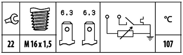 Czujnik temperatury płynu chłodzącego HELLA 6PT 009 309-531