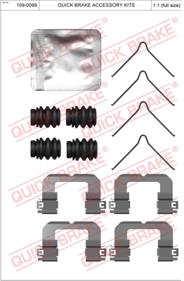 Zestaw akcesoriów montażowych  klocków hamulcowych QUICK BRAKE 109-0099