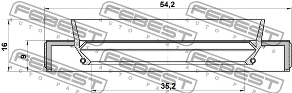 Pierścień uszczelniający półosi FEBEST 95HBY-37540916C