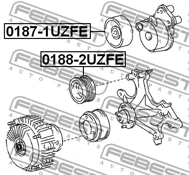 Rolka napinacza paska osprzętu FEBEST 0187-1UZFE