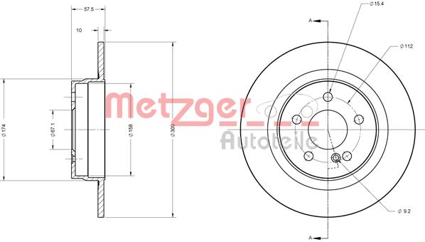 Tarcza hamulcowa METZGER 6110209