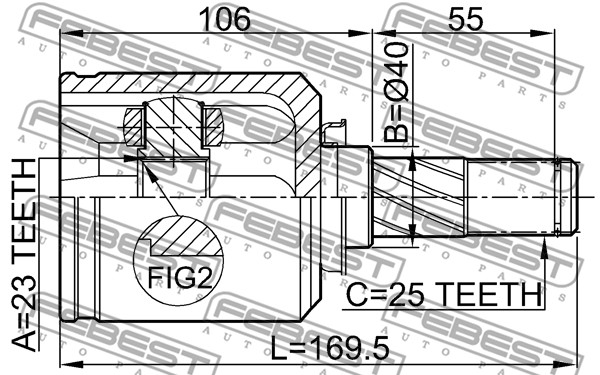 Przegub wału FEBEST 0211-V10RH