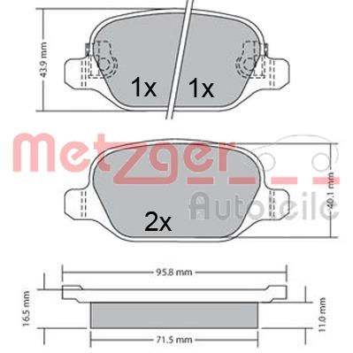 Klocki hamulcowe METZGER 1170680