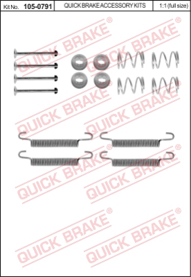 Zestaw montażowy szczęk hamulcowych QUICK BRAKE 105-0791