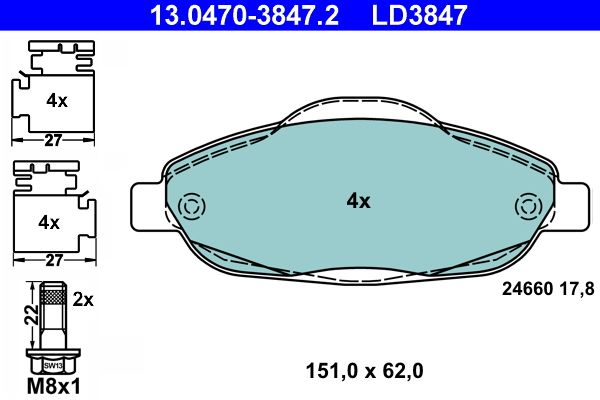 Klocki hamulcowe ATE 13.0470-3847.2