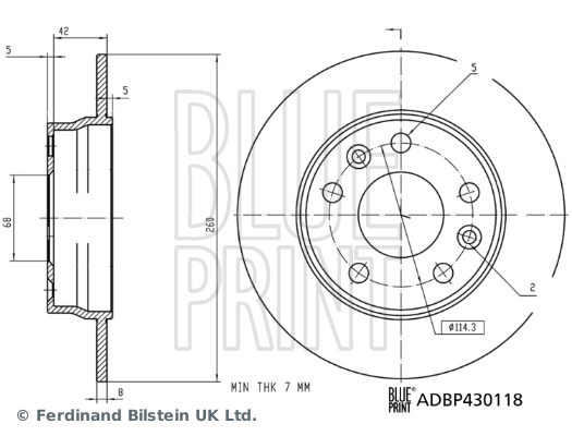 Tarcza hamulcowa BLUE PRINT ADBP430118