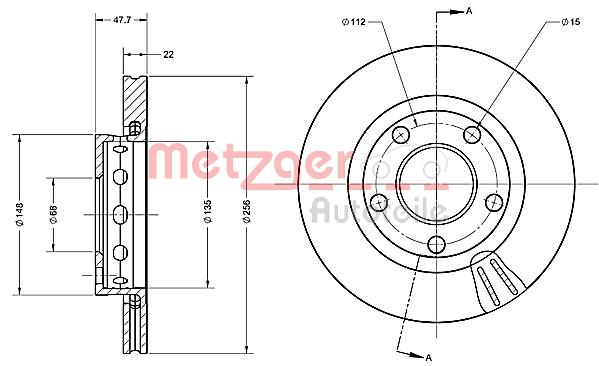 Tarcza hamulcowa METZGER 6110402