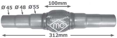 Łącznik elastyczny układu wydechowego METALCAUCHO 02045